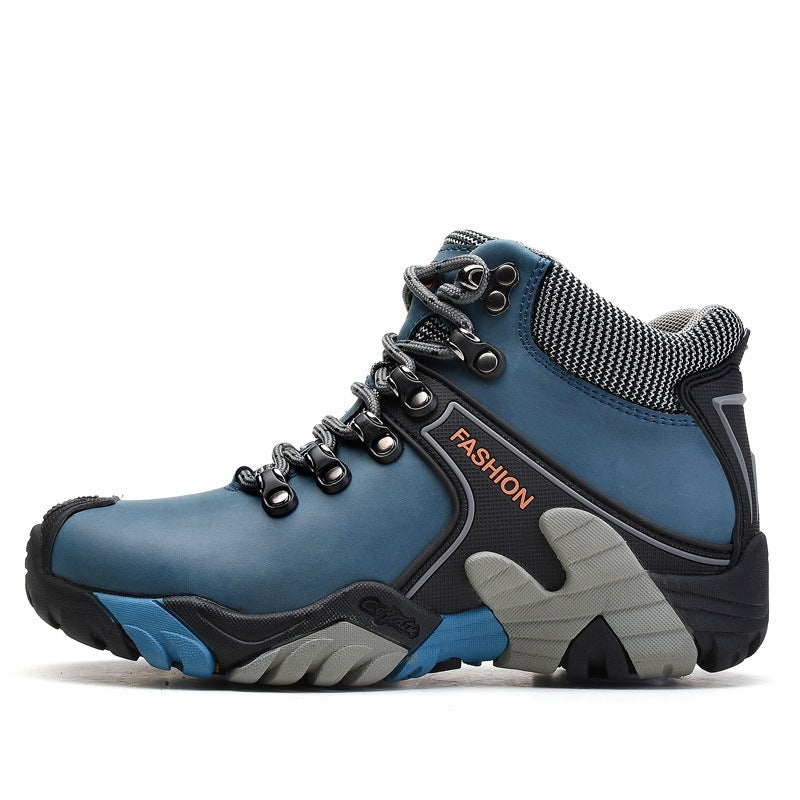 chaussures randonnée cuir bleu cuir vachette resistant usure
