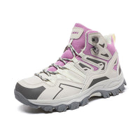 Thumbnail for chaussures randonnée semi montante blanc rose semelle caoutchouc