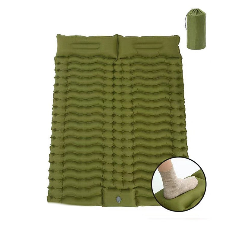 Matelas autogonflant 2 personnes vert kaki épaisseur 10 cm