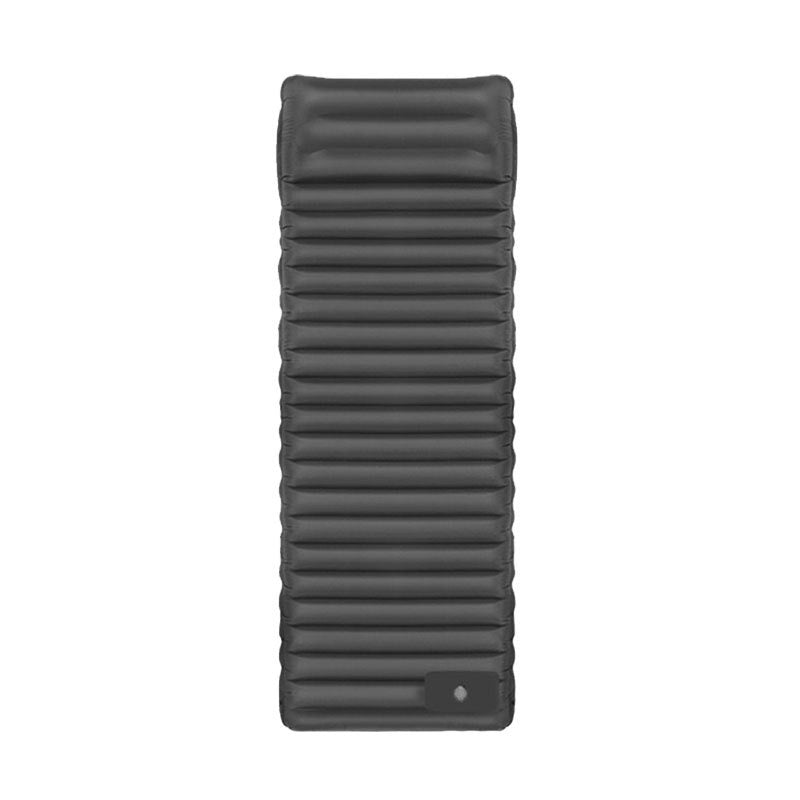 matelas camping 1 personne noir gonflable 195x70x10 cm