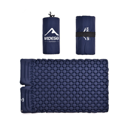 matelas camping 2 places confortable bleu foncé gonflable pour outdoor