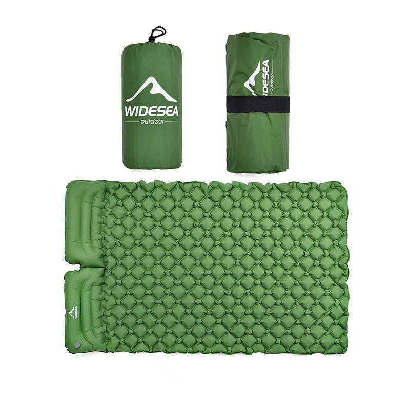 matelas gonflable 2 places vert foncé pour camping et bivouac