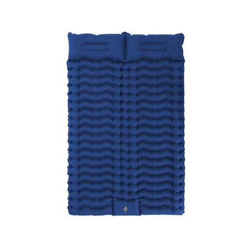 Matelas gonflable 2 personnes camping bleu marine pompe à pied