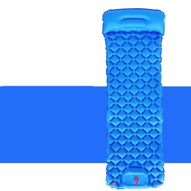 matelas de camping léger bleu avec pompe intégrée