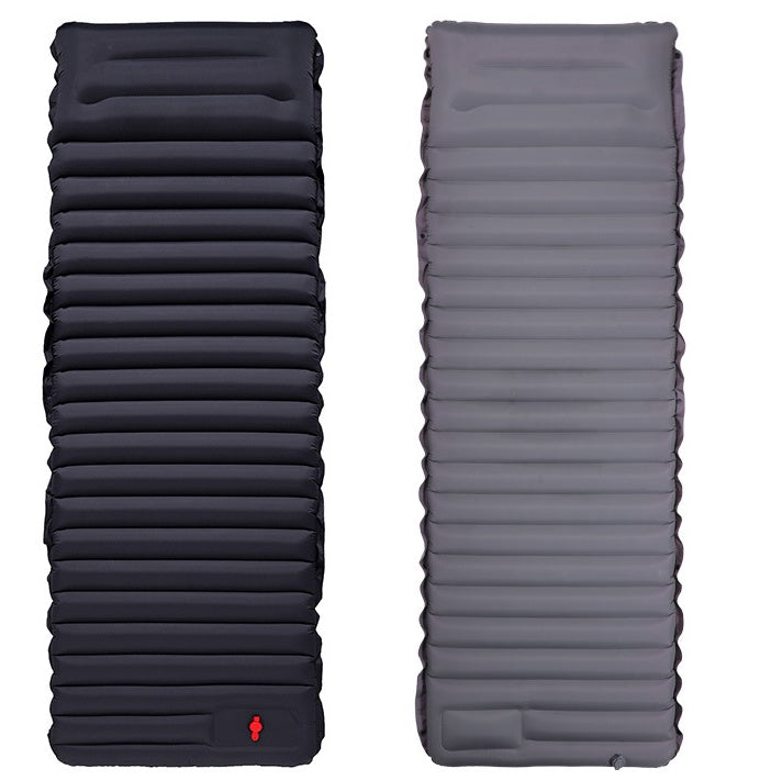 matelas randonnée ultra léger noir et gris gonflable 190x70x10 cm