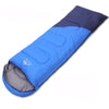 sac de couchage adulte bleu sur fond blanc